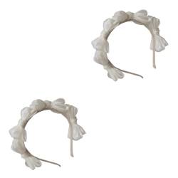 2st Schleife Stirnband Haarbänder Schleife-stirnband Schleifenstirnbänder Für Frauen Bowknot-stirnbänder Für Frauen Bowknot-haarband Plastik Damen Haarschmuck Weiß Französisch von Angoily