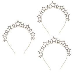 3St Strassstern-Stirnband hochzeitshaar schmuck wedding hair accessories für geldgeschenke geburtstag Mode Heiligenschein Zubehör Kopfbedeckung Fräulein schmücken Legierung von Angoily