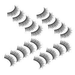 Angoily 10 Paar Falsche Wimpern künstliche 3D-Wimpern magnetische wimper flauschige Wimpern gefälschte wimpern kit Katzenaugenwimpern bilden Eyeliner Hochwertige Faser von Angoily