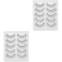 Angoily 10 Paar Kurze Falsche Wimpern Mascara Zur Verlängerung Der Wimpern Halbe Wimpern Natürliches Aussehen Make-up Wimpern Make-up Falsche Wimpern Chemische Faser Streifen 3d Comics von Angoily