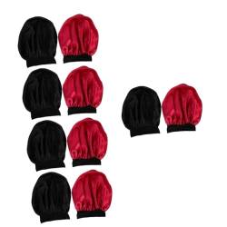 Angoily 10 Stk Stretch Breit krempigen Schlaf hut protect schutzzelt ausgefallene geschenke weihnachten haarfrisuren Breitseite Nachtmütze Frisiermütze Haarkappe Fräulein Duschhaube Satin von Angoily