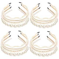 Angoily 16 Stk Perlenstirnband haarschmuck Dame Kopfbedeckung Haarteil Braut Legierung von Angoily