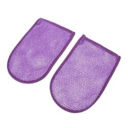 Angoily 2 Stk Badetuch Peelinghandschuh zum Peeling-Handschuhschrubber Handschuhe Körperpeeling Schrubben Sie Fäustlinge gefrostet Wäscher Badeblume Mann Nylon Violett von Angoily