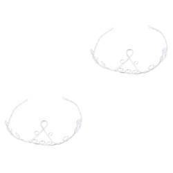 Angoily 2 Stk Strass-Stirnband Hochzeitskopfschmuck für die Braut Sonnenbrillenständer haarschmuck Tiara handgefertigte Krone Aufzugskrone reines Kupfer Kopfbedeckung Material a003 von Angoily