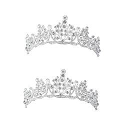 Angoily 2St Hochzeit Haarband barocke Kopfbedeckungen Haarreifen vintage braut Hochzeitskopfschmuck Tiara Brautkrone Hochzeit Haarteil Haarkrone aus Kristall Koreanisch Hochzeitskleid Frau von Angoily