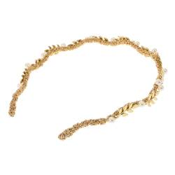 Angoily 2St Hochzeitskleid Stirnband Hochzeitskopfschmuck für die Braut Haarschmuck für die Hochzeit Tiara Haargummi Haarbänder für Mädchen Braut Stirnbänder Perle Zubehör von Angoily