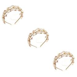 Angoily 3St Braut Strass Stirnband hochzeitshaar schmuck wedding hair accessories Zinklegierung Haarband Mädchen Haarschmuck Strasssteine Kopfbedeckung Fräulein schmücken Polyester von Angoily