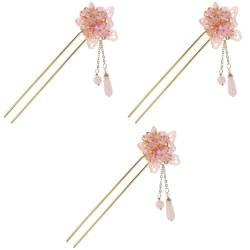 Angoily 3st Haarnadel Chinesische Haarstäbchen Haargabel Haarstock Haargabelnadel Retro-haarstab Vintage-haarspangen Quaste Haargabel Chignon-nadel Jiangnan Glas Damen Doppelseitig von Angoily