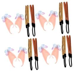 Angoily 4 Sätze Elf Ohren Stirnband Elfenohren Kostüm Braune Elfenohren Halloween-cosplay-zubehör Halloween-elfenkostüm Frauen Haarband Fee Pixie-cosplay Haarschmuck Leder Sanft Einstellen von Angoily