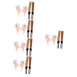 Angoily 5 Sätze Elf Ohren Stirnband Fee Pixie Kostüm Braune Elfenohren Feenohren Für Frauen Fee Pixie-cosplay Geflochtenes Haarband Lange Elfenohren Haarschmuck Geschenk Emulsion Halloween von Angoily