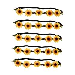 Angoily 5St hawaiianisches Blumenstirnband Frau Stirnband haarreifen Blumenstirnband im Boho-Stil Blumenhaarband haarschmuck Mädchen Sonnenblume Chrysantheme Heiligenschein Damen Kranz von Angoily