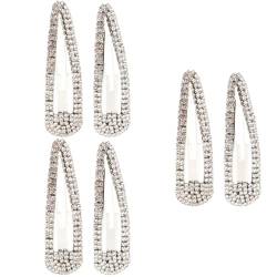 Angoily 6 Stk Strass-bb-clip Strass-bb-haarspangen Haarnadeln Aus Kristall Schnappclips Für Haare Haarspangen Mit Strass Metallknöpfe Legierung Strass Koreanische Version -clip Kind von Angoily