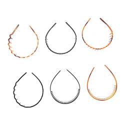 Angoily 6St gezahntes rutschfestes Stirnband nach hinten gekämmtes Stirnband Metallkamm für Männer elastische haargummi elastisches haarband haarschmuck Haar Klammern Mann von Angoily