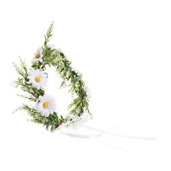 Angoily Boho-kranz Blumenstirnband Für Mädchen Gefälschte Gänseblümchen-blumenkrone Florale Haargirlande Fotoshooting Kronen Haarschmuck Sonnenblumen Kind Künstlich Weiß Plastik Blütenkopf von Angoily