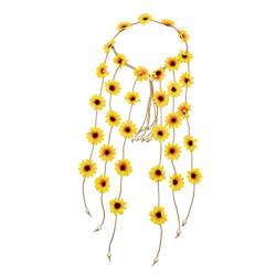 Angoily Haarband mit Blumenquaste Haarschmuck für Frauen halloween haarreif halloween headband Stirnband Haargummi Blumenkopfschmuck Haarband mit Sonnenblumenquaste Böhmen von Angoily