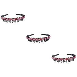 Angoily Haarmanschette 3St Anti-Rutsch-Stirnband haarschmuck Sport Kopfbedeckung Schal Kamm Fräulein Perlen Plastik Gesicht von Angoily