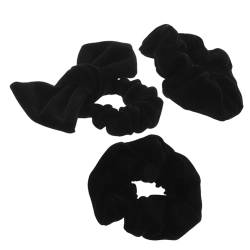 Angoily Haarnadel 3St Scrunchie-Haaraccessoires aus Samt Haarspangen Haarklammer Haarbänder Tiara Kopfschmuck für Mädchen Haarpflegezubehör Koreanische Version Haarseil Schwarz Haargummis von Angoily