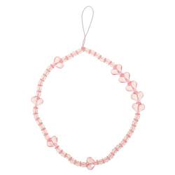 Angoily Handyriemen Handy Hängende Schnur Telefonanhänger Kawaii Rosa Telefon Perlen Telefon Charms Perlen-handy Rosafarbenes Schlüsselanhänger-armband Grüner Tragbar Plastik Charm-perlen von Angoily