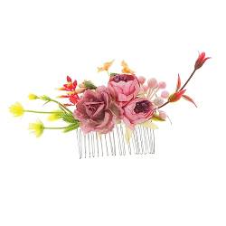 Angoily Rosenhaarkamm Blumenkopfschmuck Brauthaarschmuck Für Die Hochzeit Dekorativer Haarkamm Blumenmädchen Haarspange Haarschmuck Für Mädchen Braut Haarteil Damen Pp Blüte Die Blumen von Angoily