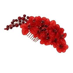 Haarkamm mit Brautblumen Vintage Haarseitenkämme Zähne Haarkamm Clip Perle Haarspangen Haarklammer Tiara Haarnadel Haarschmuck für Frauen Hochzeitskleid Kopfbedeckung Zubehör s803 von Angoily