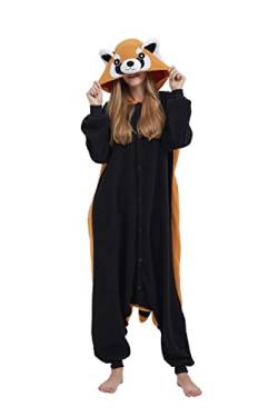 AniKigu Erwachsene Jumpsuit Unisex Tier Schlafanzug Onesies Pyjama Halloween Kostüme Cospaly Nachtwäsche Waschbär von AniKigu