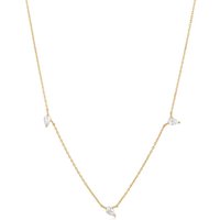ANIA HAIE NAU007-02YG Afterglow Damen Halskette mit weißem Saphir Gold 14K, verstellbar von Ania Haie