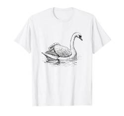 Lustiges Tier-Shirt mit Schwanen-Motiv, Zeichnung T-Shirt von Animal Lover Gifts Shirts For Women Men Girls Boys