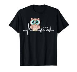 Eule Herzschlag Hemd Tier für Kind/Frauen/Männer Geschenk T-Shirt von Animal Loves Gift