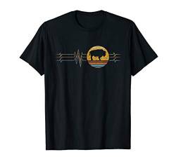 Retro Heartbeat American Bison Animal Love Rescue Vintage T-Shirt von Animal Tee For Men & Women