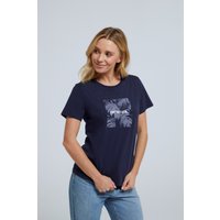 Carina Bio-Baumwoll Damen T-Shirt mit Grafikdesign - Marineblau von Animal
