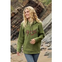 Maya Graphic Bio-Baumwoll Damen Kapuzenpullover - Khaki von Animal