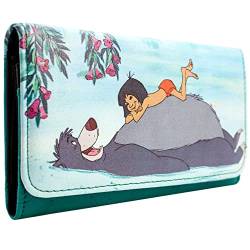 Animation The Jungle Book Baloo Bare Necessities Tri-Fold Geldbörse/Geldbeutel mit Münzfach & Kartenhalter, Grün von Animation