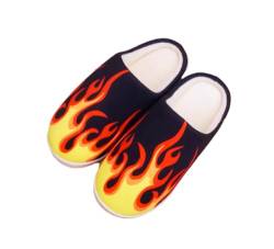 Anime Clothing Anime Hausschuhe Unisex Plüsch Pantoffeln Rutschfest House Slippers Winter Warme Schlappen Feuer,40-41 von Anime Clothing