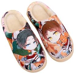 Anime Clothing Hausschuhe Damen Herren Plüsch Pantoffeln Rutschfest House Slippers Winter Warme Schlappen AOT,44-45 von Anime Clothing