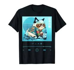 Traditionelle Kimono tragende Katze in elegantem Outfit T-Shirt von Anime Music Style Graphic Kimono Cats