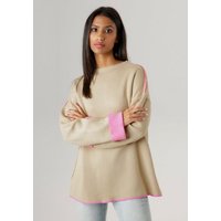 Aniston SELECTED Strickpullover mit rosafarbenen Zierkanten - NEUE KOLLEKTION von Aniston SELECTED