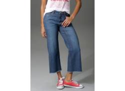 7/8-Jeans ANISTON CASUAL Gr. 40, N-Gr, blau (darkblue) Damen Jeans Röhrenjeans von Aniston