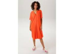 Blusenkleid ANISTON CASUAL Gr. 40, N-Gr, orange (orangerot) Damen Kleider Knielange Bestseller von Aniston