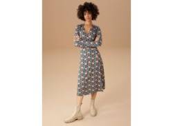 Jerseykleid ANISTON CASUAL Gr. 34, N-Gr, bunt (petrol, beige, braun) Damen Kleider Freizeitkleider von Aniston