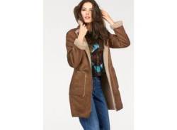 Kurzmantel ANISTON CASUAL Gr. 34, beige (camelfarben, beige) Damen Mäntel Wintermäntel von Aniston