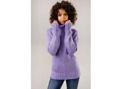 Rollkragenpullover ANISTON CASUAL Gr. 36, lila (lavendel, meliert) Damen Pullover Grobstrickpullover von Aniston