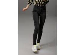 Skinny-fit-Jeans ANISTON CASUAL Gr. 34, N-Gr, schwarz (black) Damen Jeans Röhrenjeans von Aniston