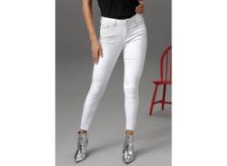 Skinny-fit-Jeans ANISTON CASUAL Gr. 38, N-Gr, weiß (white) Damen Jeans Röhrenjeans von Aniston