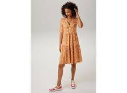 Sommerkleid ANISTON CASUAL Gr. 38, N-Gr, bunt (orange, sand, hellblau, weinrot) Damen Kleider Shirtkleider Bestseller von Aniston