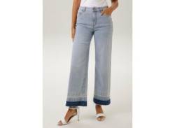 Straight-Jeans ANISTON CASUAL Gr. 38, N-Gr, blau (bleached used) Damen Jeans Ankle 7/8 Bestseller von Aniston