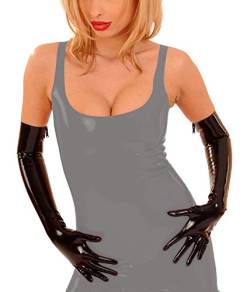 Anita Berg AB4068Z Natur Latex Handschuhe 52 cm lang mit Reißverschluss, M schwarz von Anita