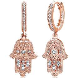 Fatima Hand Ohrringe Sterling Silber 925, Hand der Fatima Ohrringe Damen, Hamsa Hand Ohrringe Gold mit Bösen Augen, Fatimas Hand Schmuck Geschenke für Frauen Freundin Mutter von Aniu