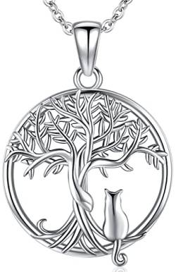 Lebensbaum Halskette Damen Baum des Lebens Anhänger Kette Sterling Silber 925 Lebensbaum Schmuck Silber für Frauen Mädchen Mama von Aniu