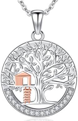 Lebensbaum Kette Damen Baum des Lebens Anhänger Sterling Silber 925 Lebensbaum Schmuck Silber für Frauen Mädchen Mama von Aniu