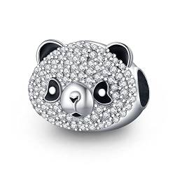 Panda Charm 925 Sterling Silber, Panda Charms Anhänger Kompatibel mit Pandora-Armband Europäische Armbänder, Charms Anhänger für Frauen Charms Armband von Aniu
